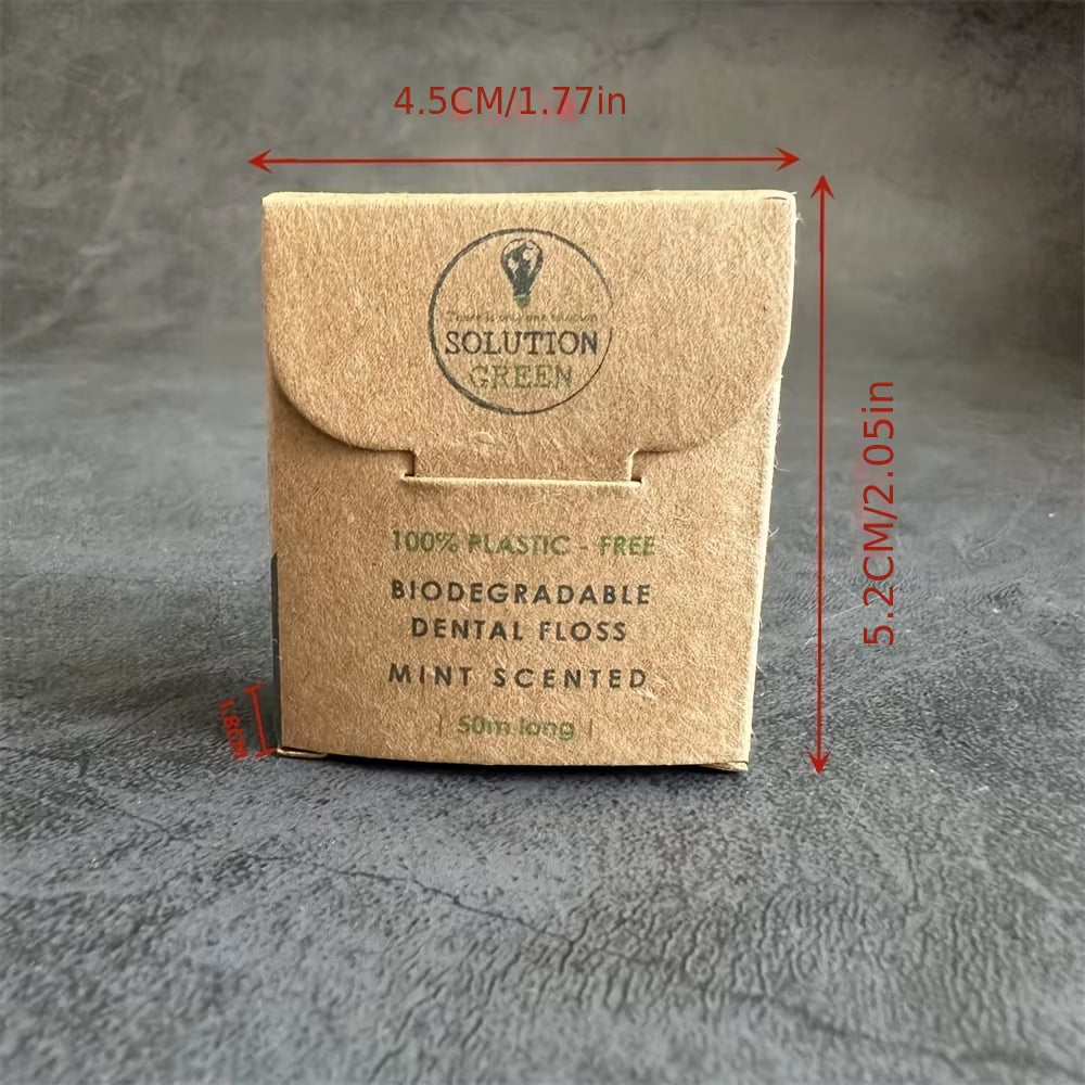 50 Meters Biodegradable Mint Dental Floss Deep Cleaning Dental Floss for Proper Oral Care Portable Dental Floss Picks
